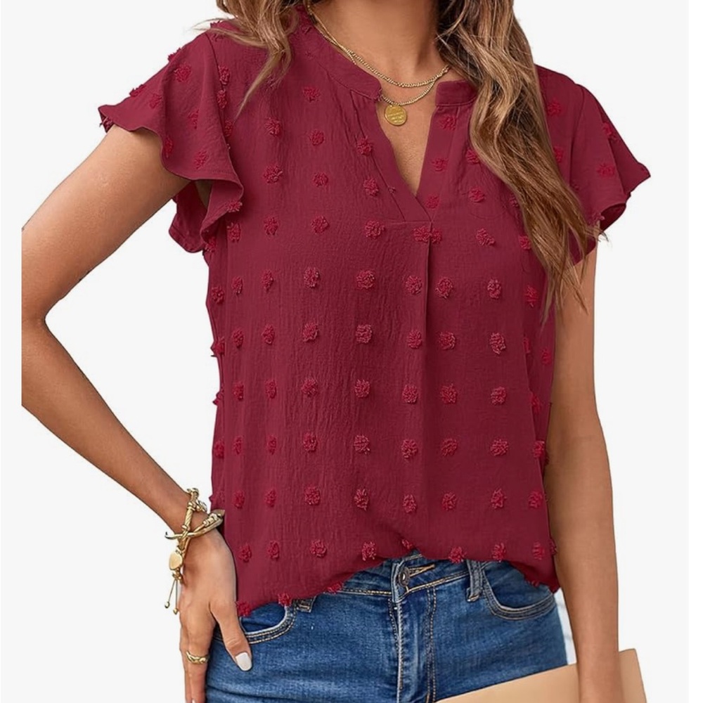 Maroon Dot Blouse